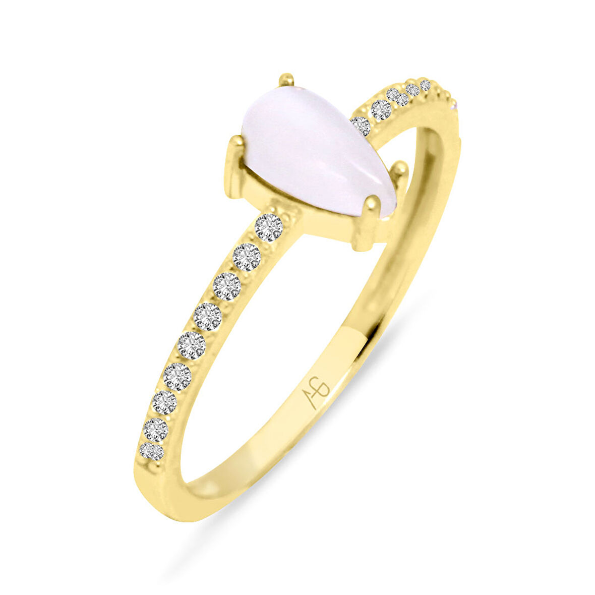 Damla Taşlı Altın Spor Yüzük (YZK0132)