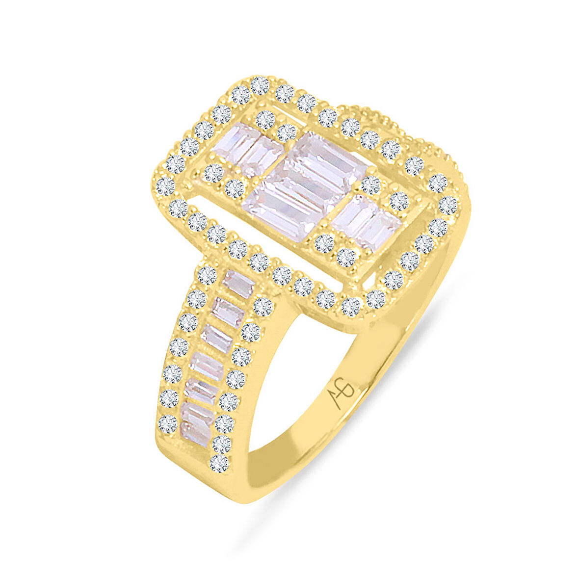 Büyük Boy Altın Baget Yüzük (YZK0150)