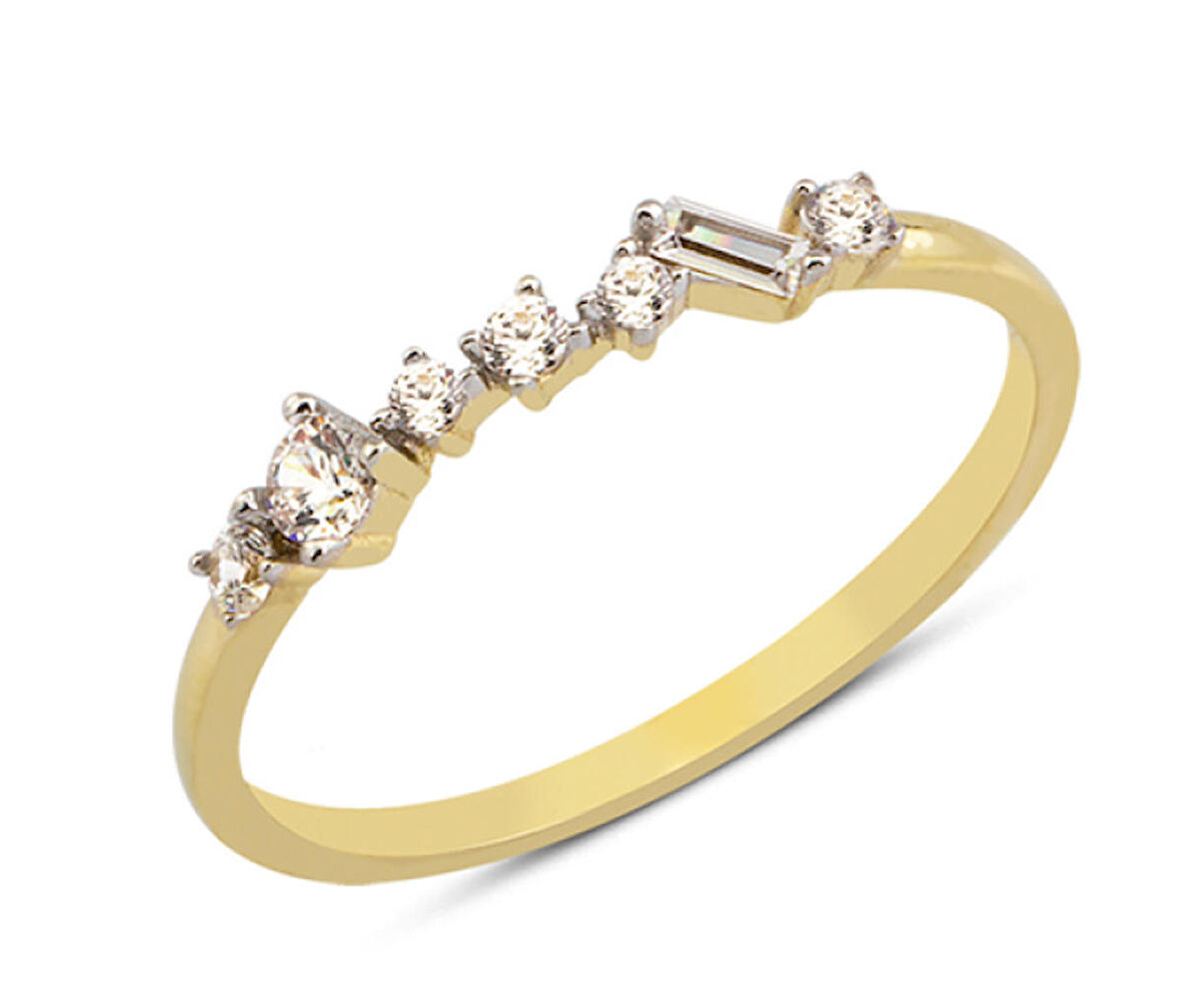 14 Ayar Altın Karışık Taşlı Yüzük YZK018