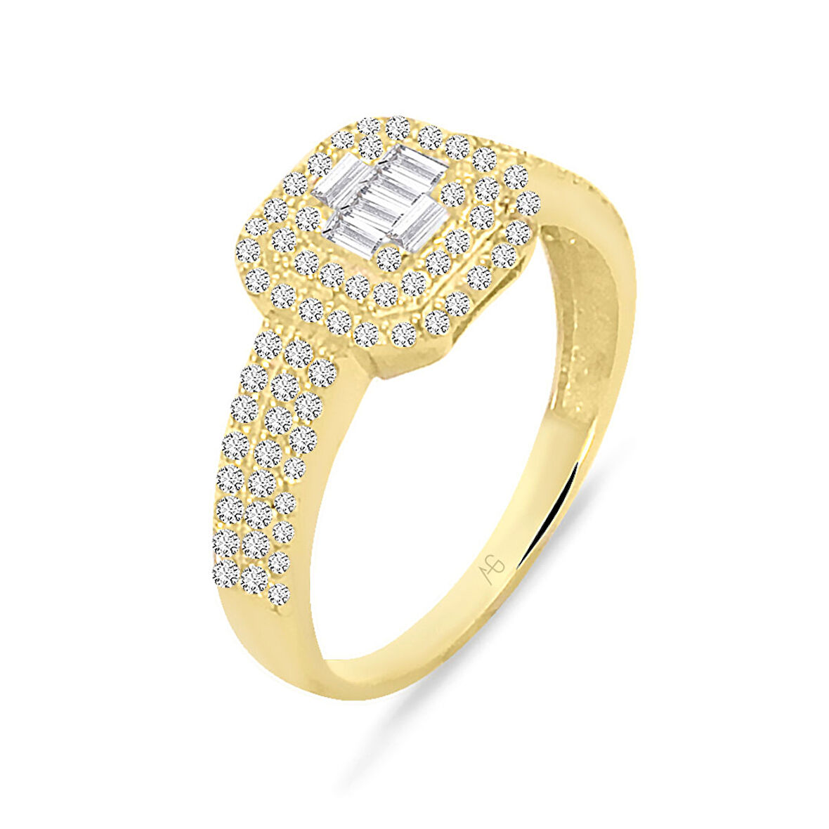 Baget Taşlı Altın Yüzük (YZK0203)