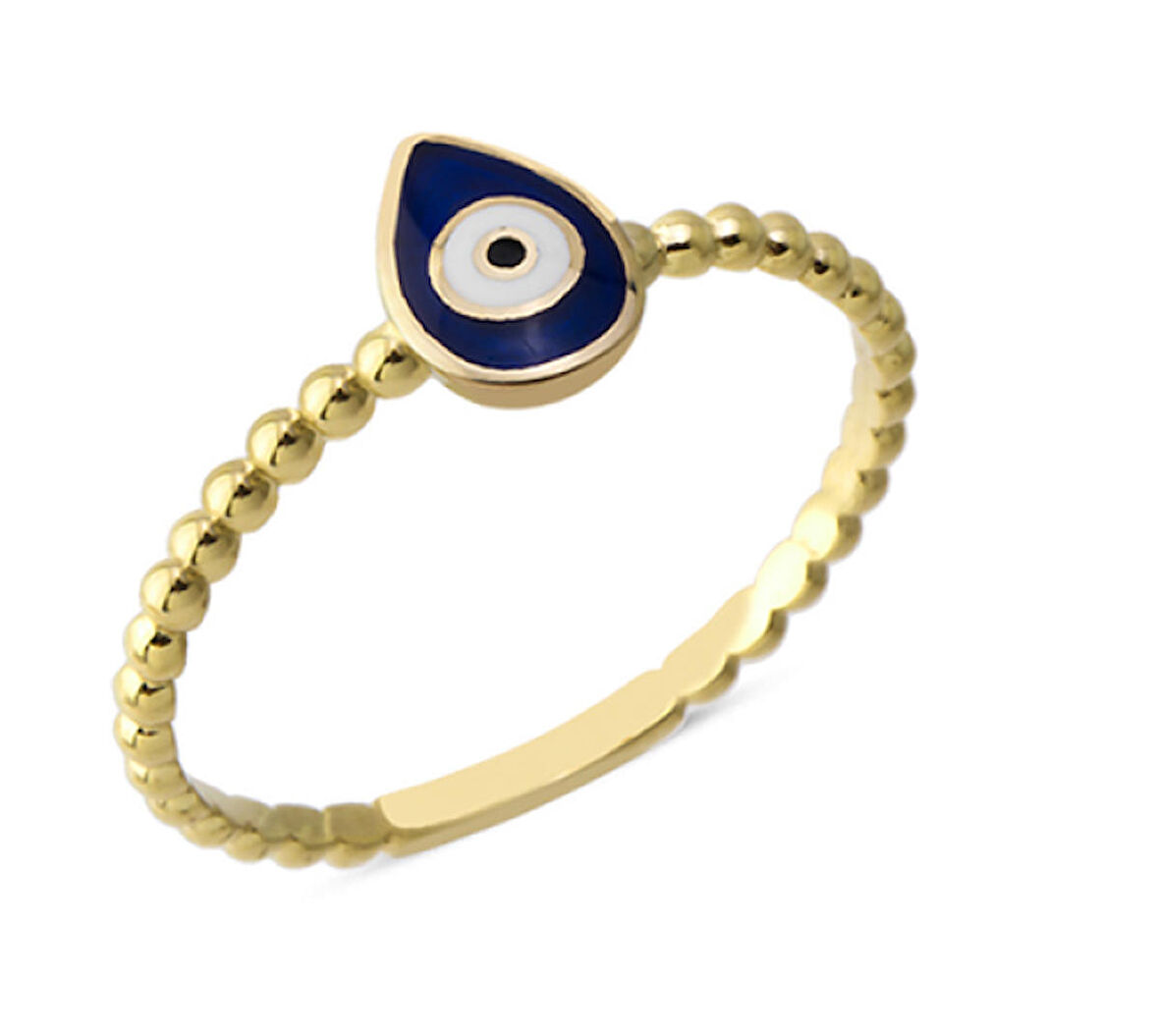 14 Ayar Altın Mineli Damla Göz Yüzük YZK090B