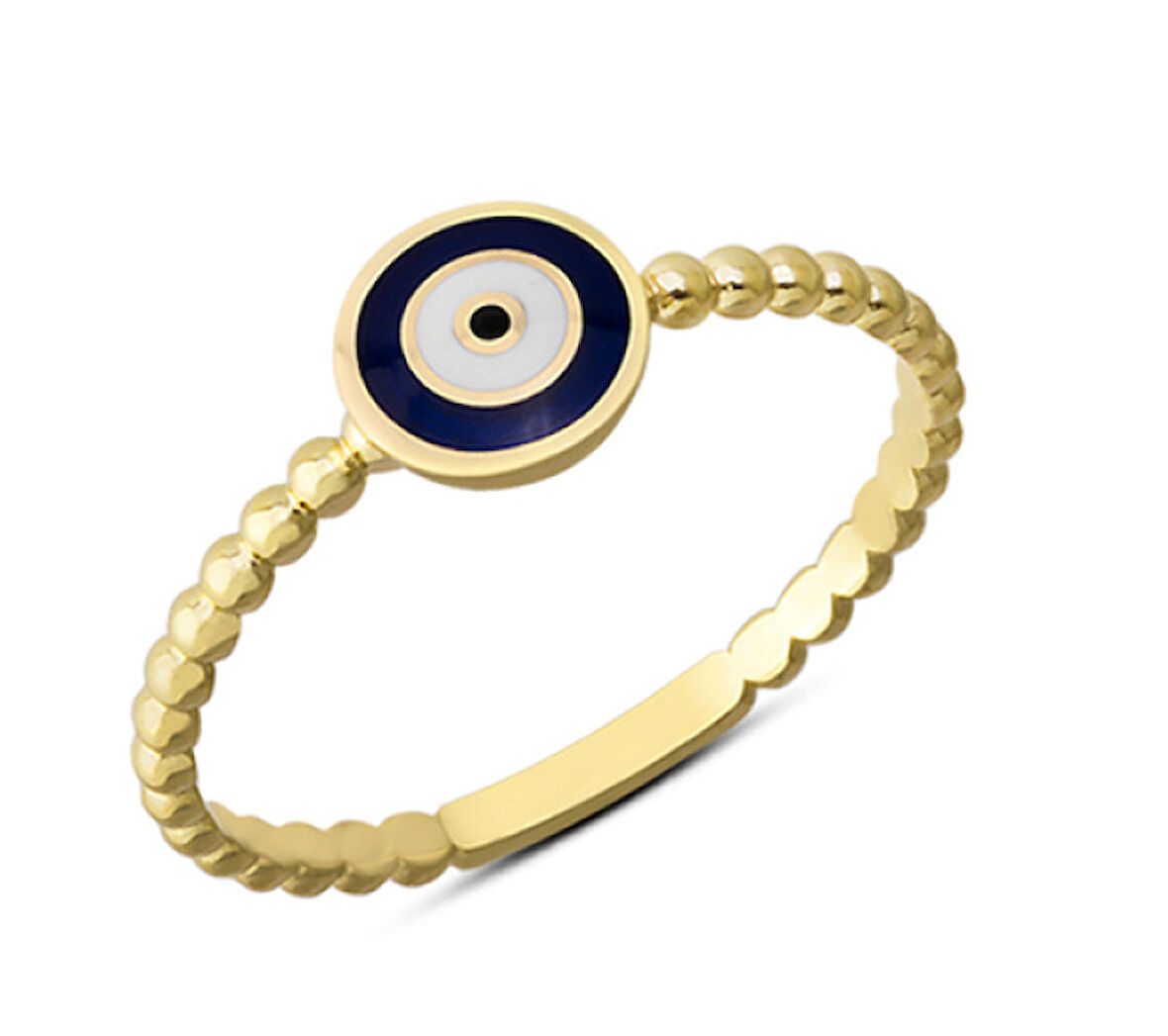 14 Ayar Altın Mineli Yuvarlak Göz Yüzük YZK092B