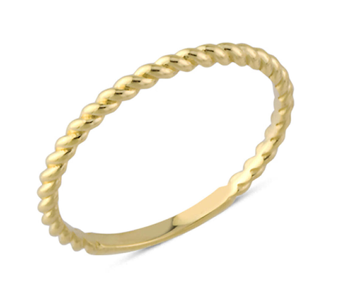 14 Ayar Altın Taşsız Halat Yüzük YZK151