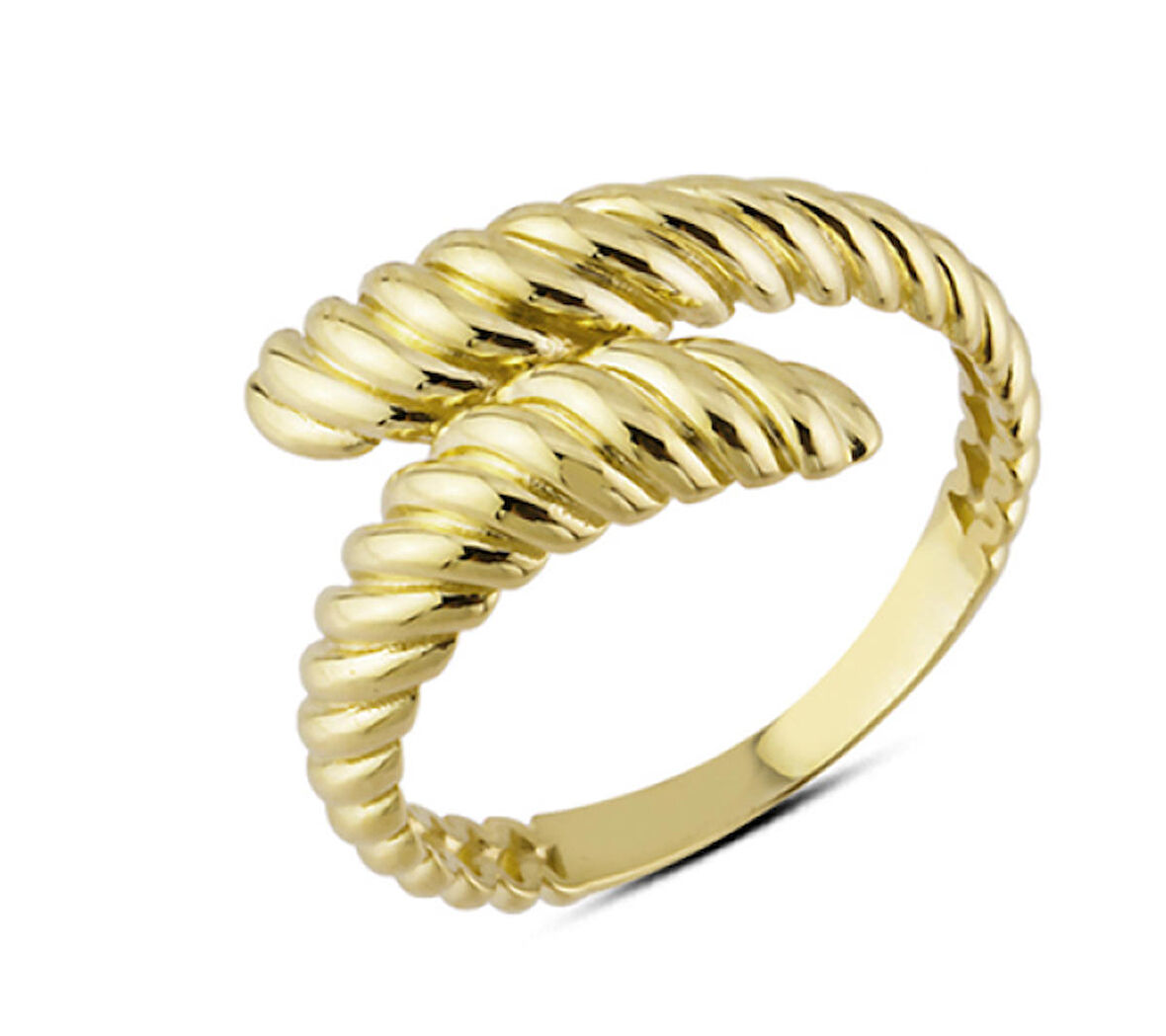 14 Ayar Altın Çift Sarmak Yüzük YZK156