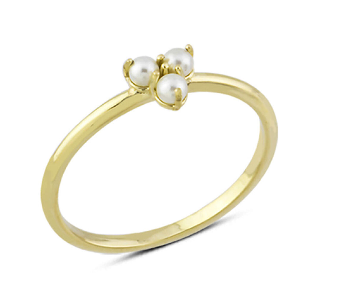 14 Ayar Altın Üç İnci Yüzük YZK173