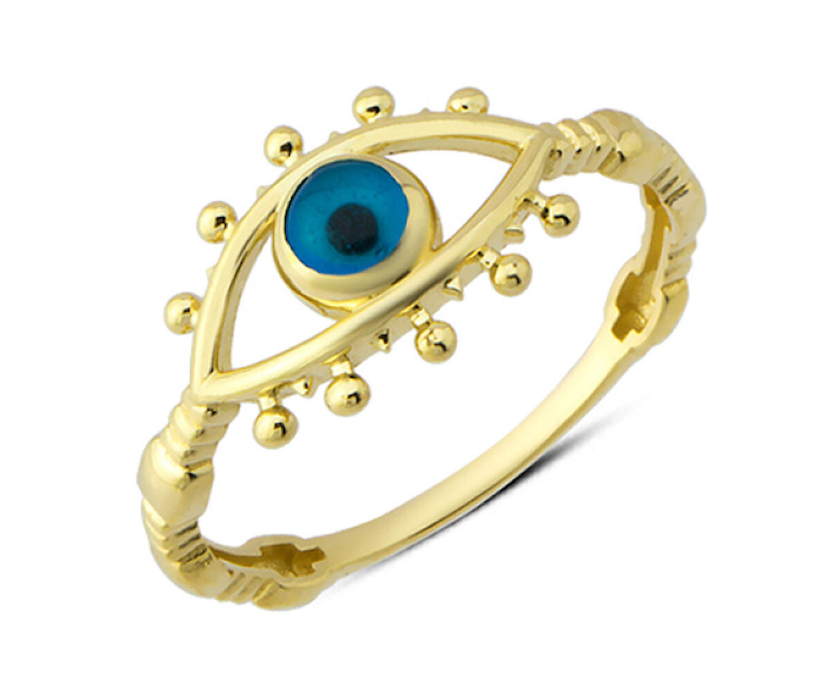 14 Ayar Altın Göz Boncuğu Yüzük YZK213