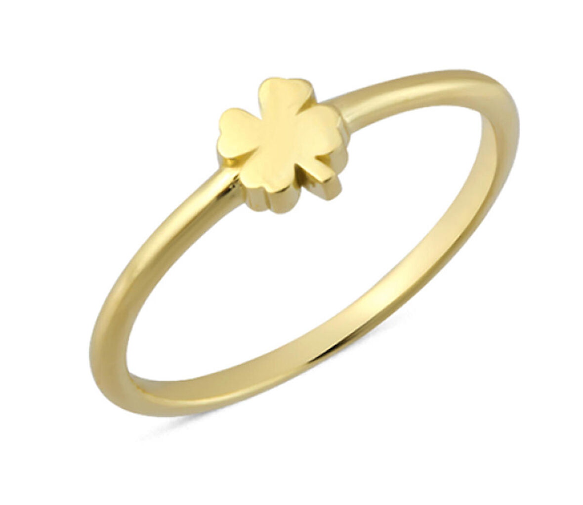 14 Ayar Altın Taşsız Yonca Yüzük YZK215