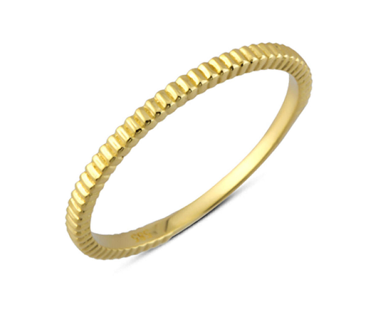 14 Ayar Altın Çizgili Yüzük YZK218