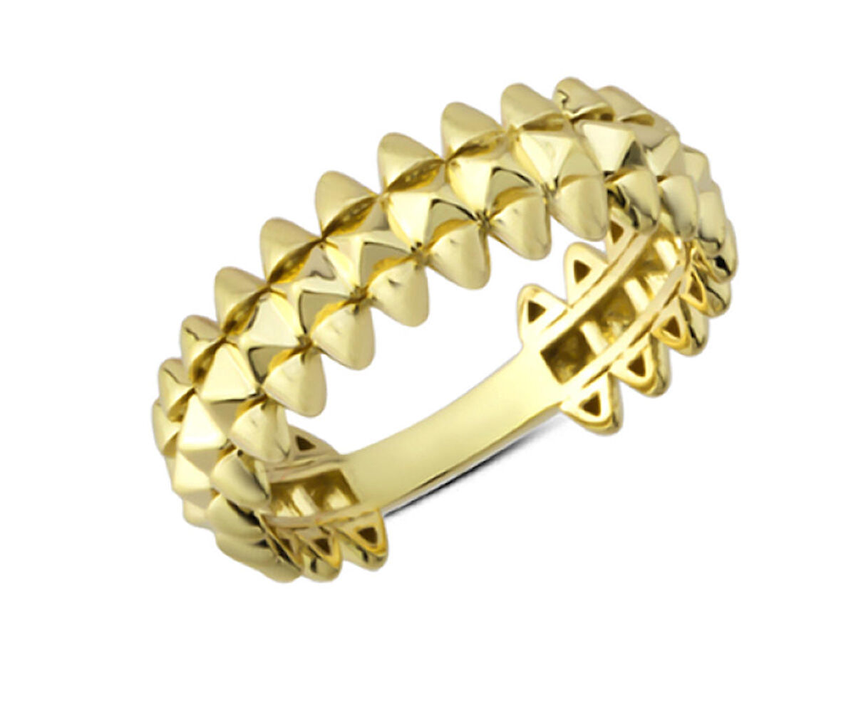 14 Ayar Altın Taşsız Geometrik Yüzük YZK227