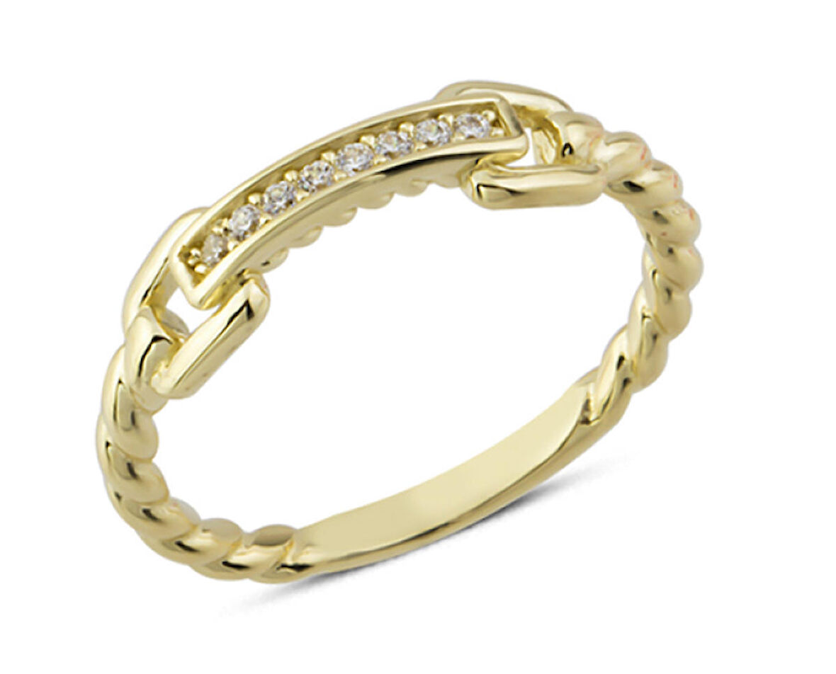 14 Ayar Altın Halat Kollu Yüzük YZK290