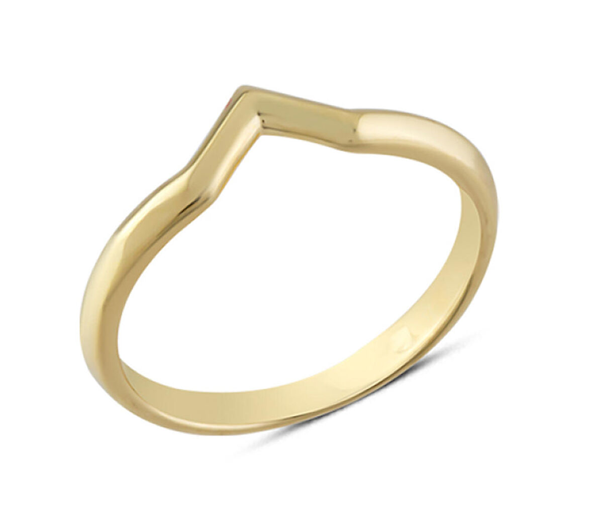 14 Ayar Altın Taşsız V Model Yüzük YZK302