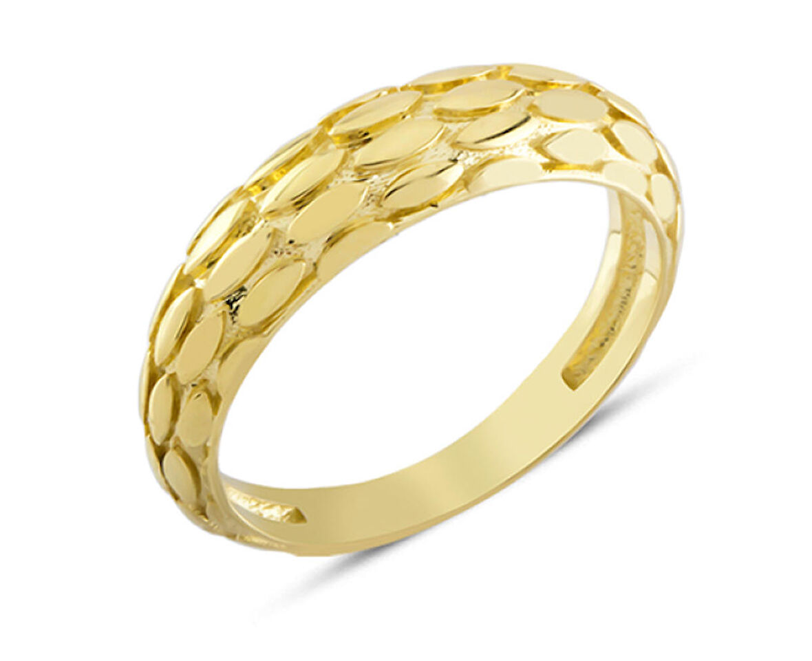 14 Ayar Altın Taşsız Elips Yüzük YZK326