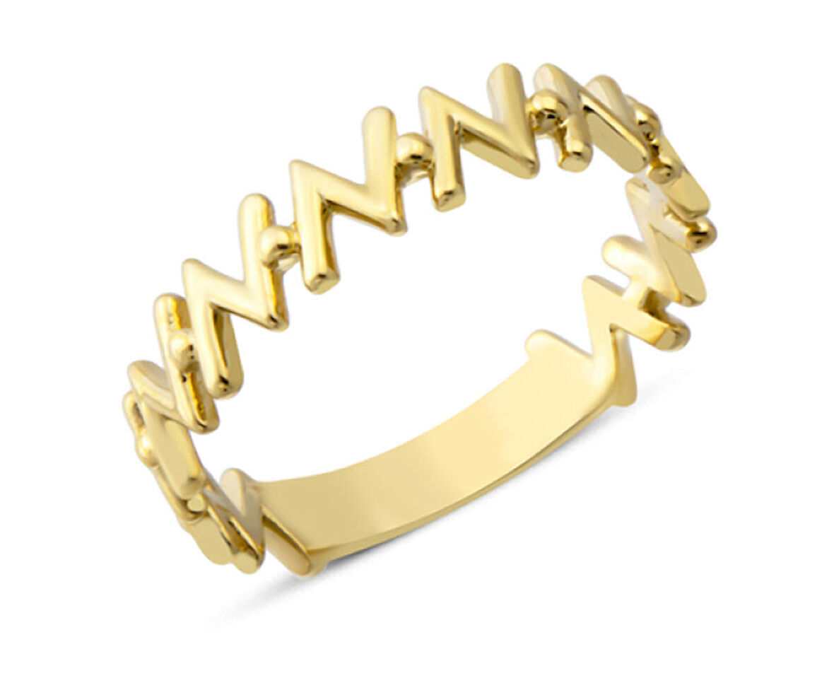 14 Ayar Altın Zikzak Model Yüzük YZK390