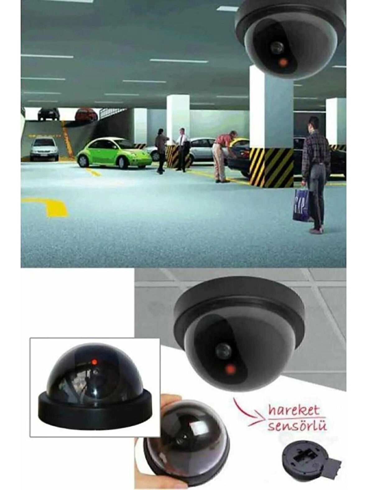 Kablosuz Fake Dome Caydırıcı Işıklı Ledli Yalancı Kamera Güvenlik Kamerası 360° Derece