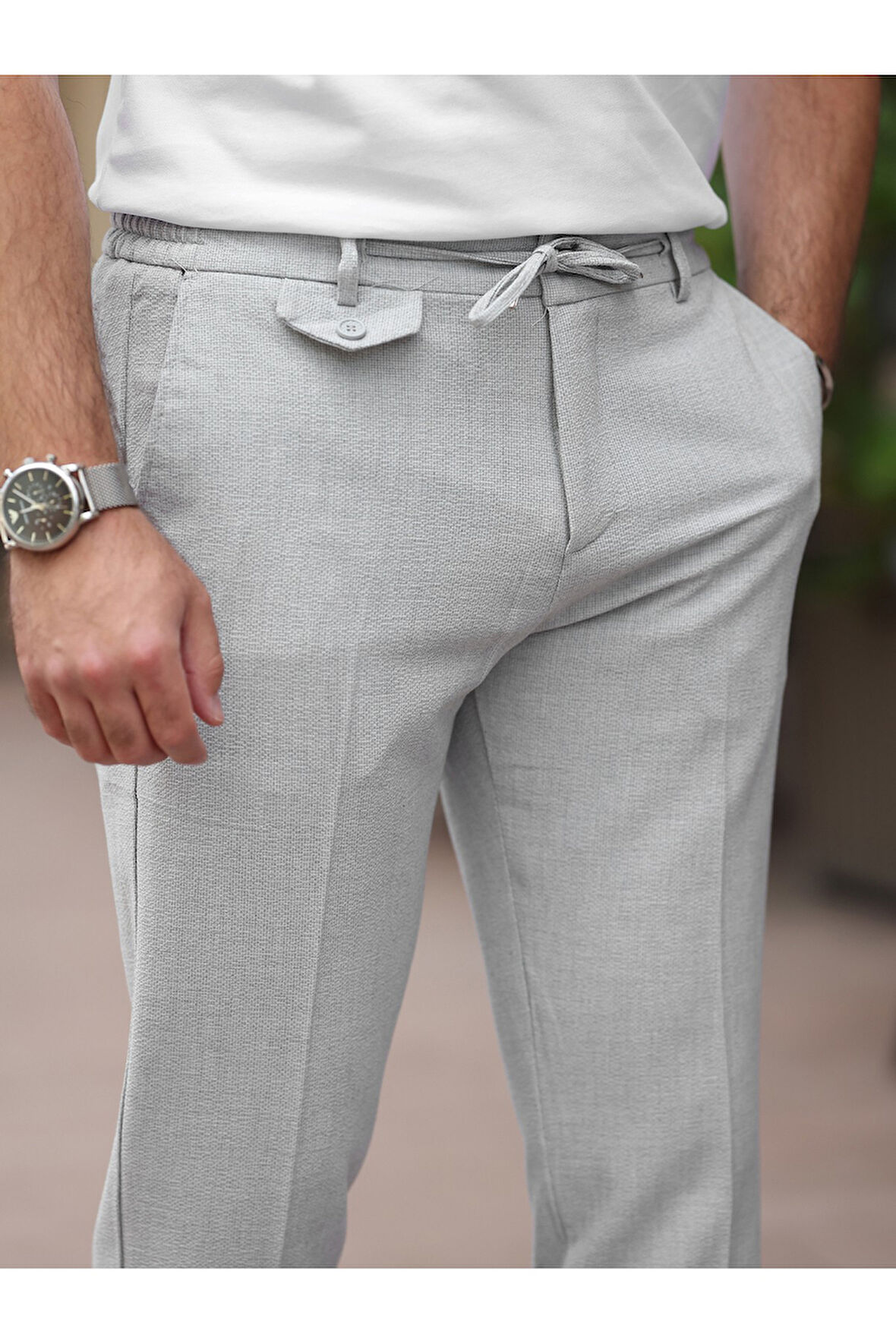 Ütü Gerektirmeyen Slim Fit Gofre Jogger