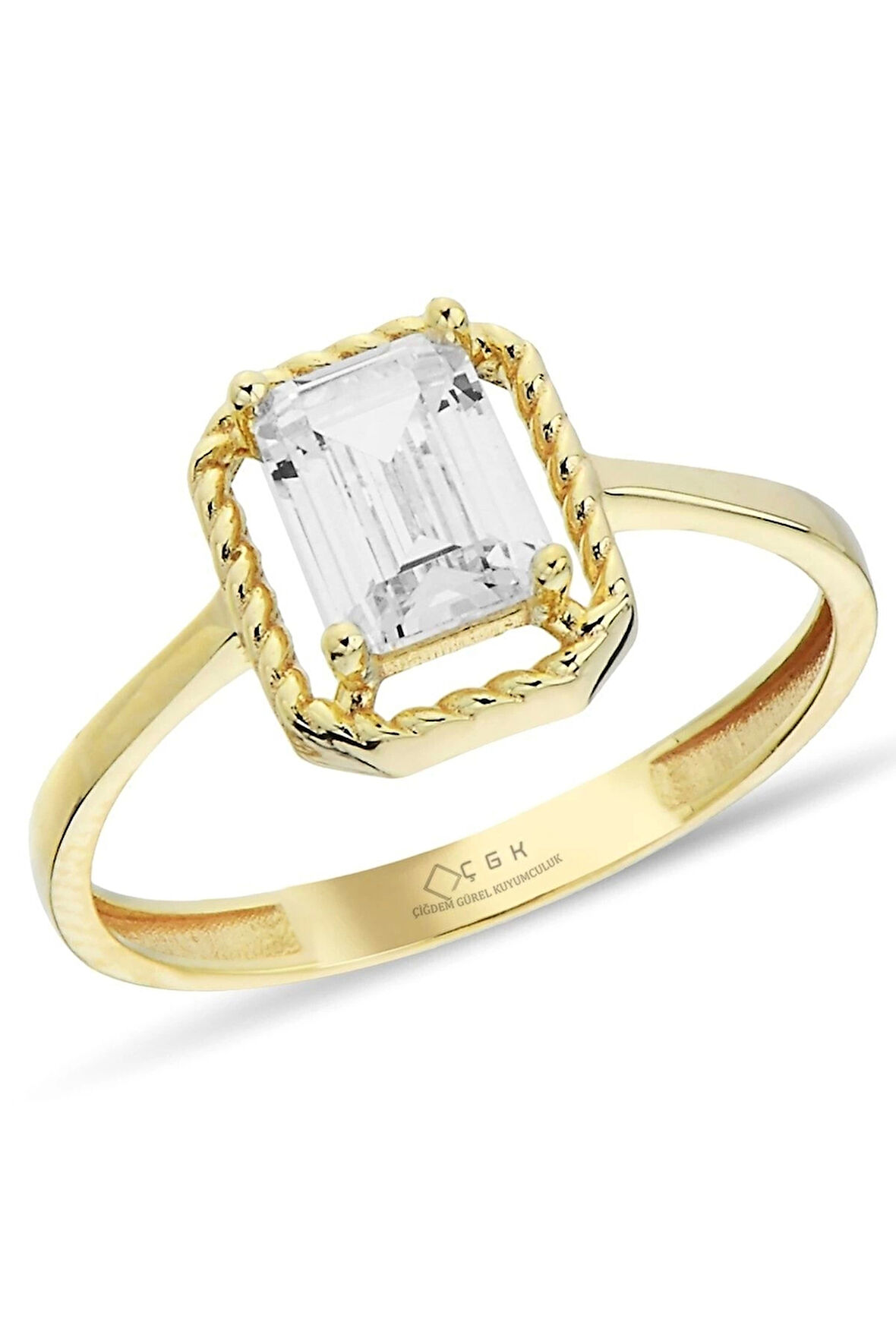 Baget Taşlı Altın Yüzük