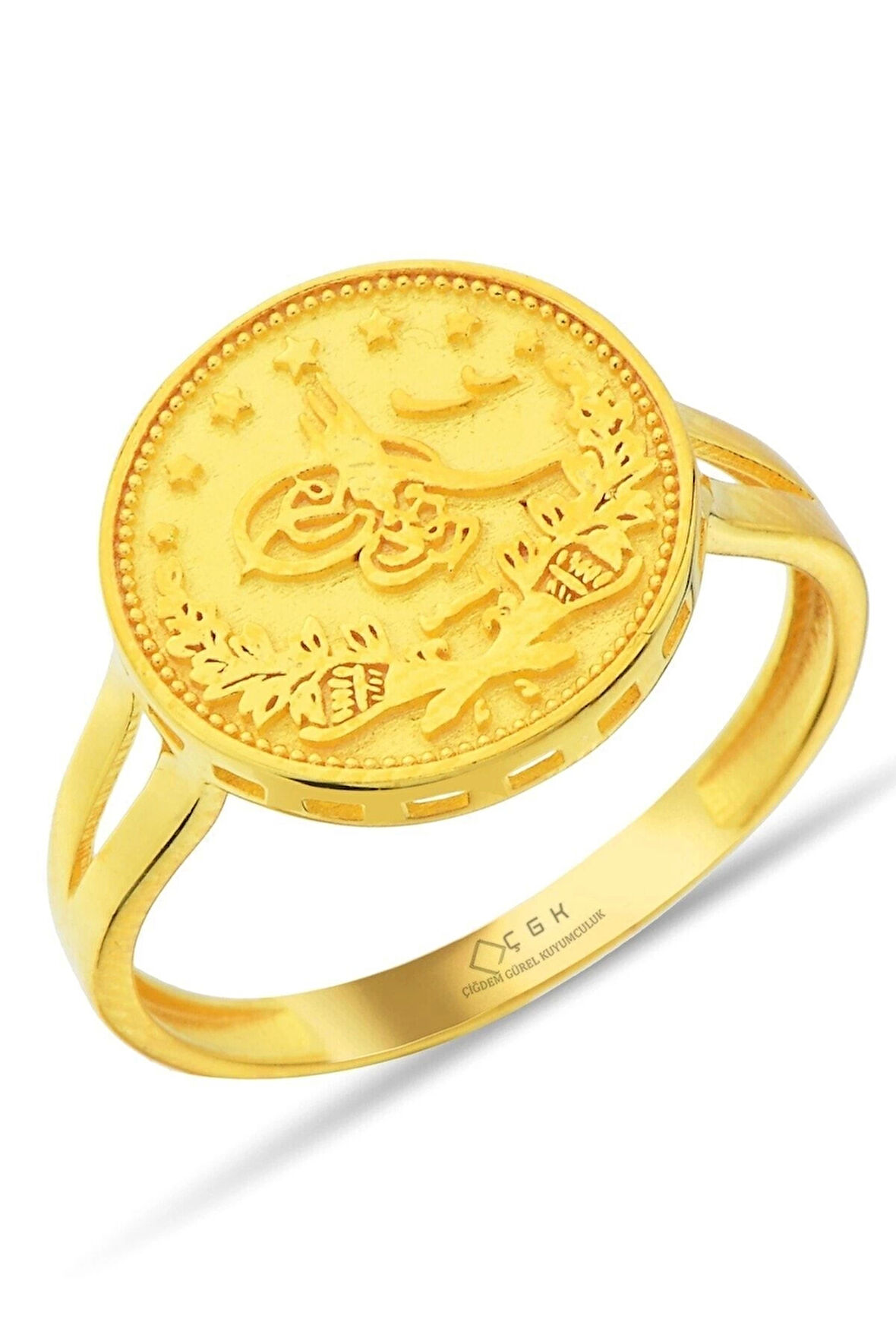 Tuğra Para Altın Yüzük