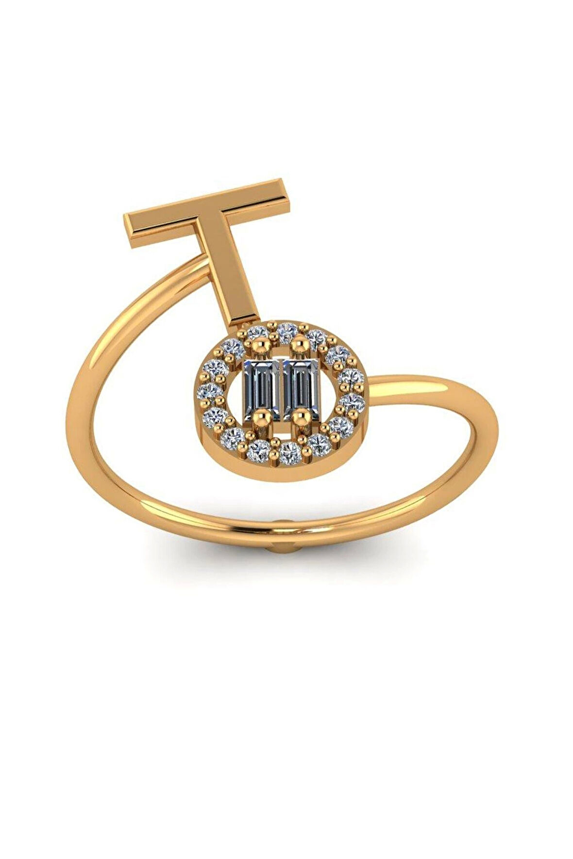 T Harf Altın Yüzük