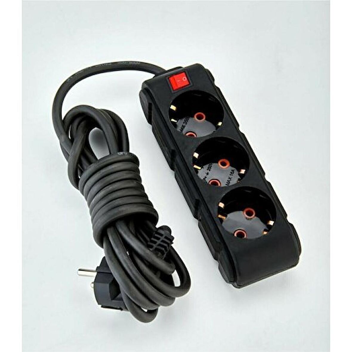 UFO  Elektrik 3 Metre Renkli Üçlü Topraklı Kablolu Topraklı Grup Priz