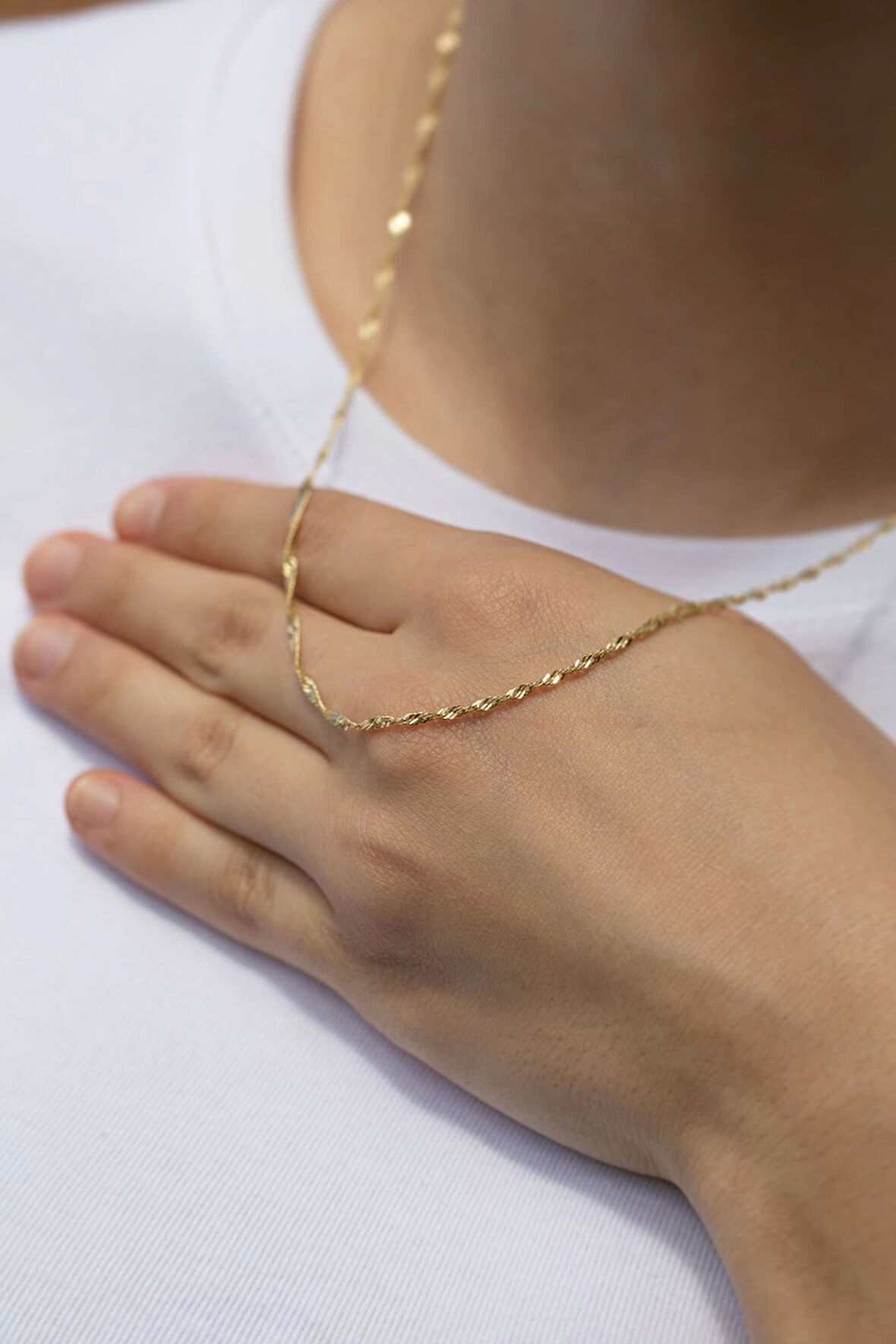 14 Ayar Singapur Altın Kolye