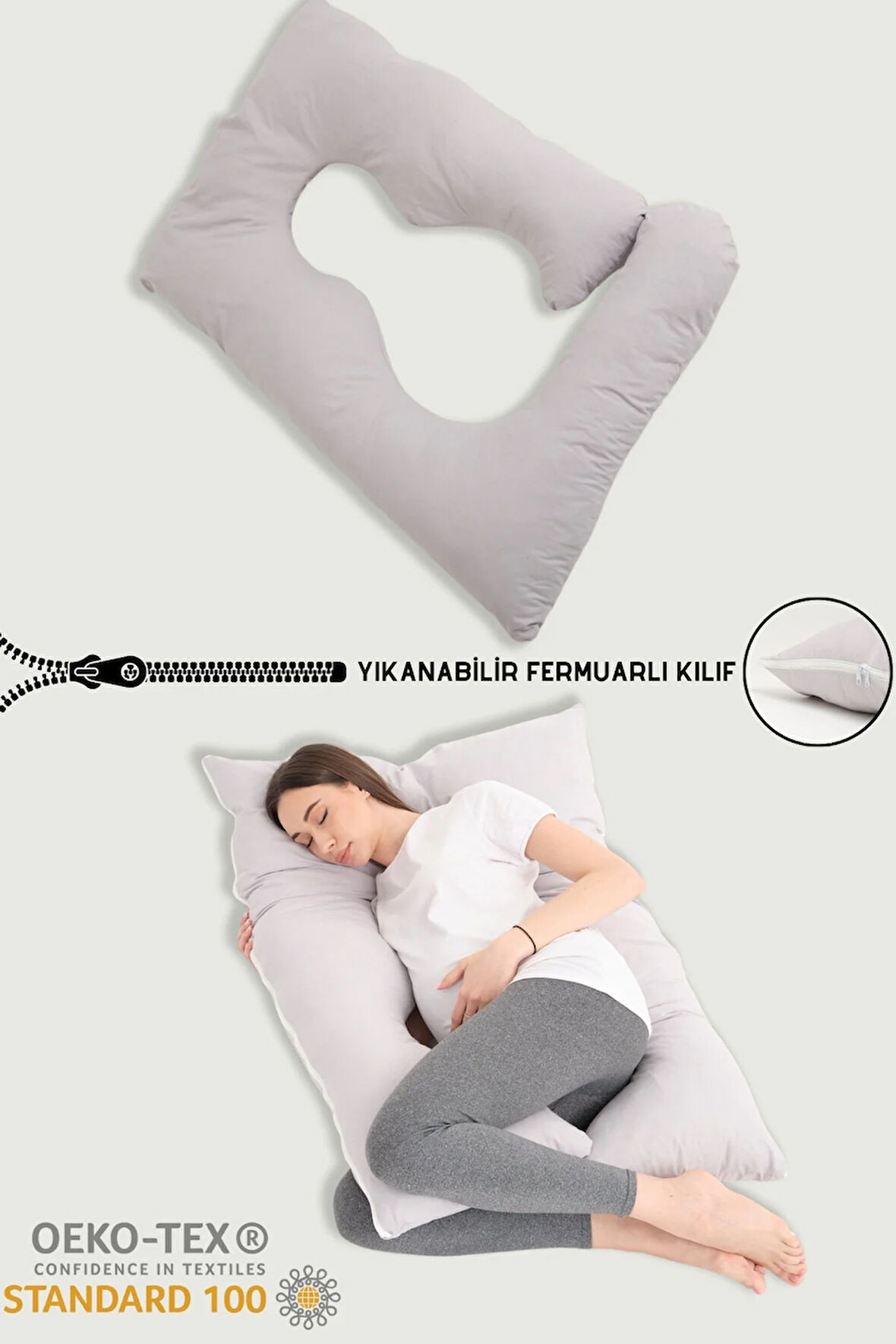 Çift Taraflı Yıkanabilir Destekli Hamile Yastığı Bacak Arası Yastigi Hamile Uyku Yastığı Kaliteli