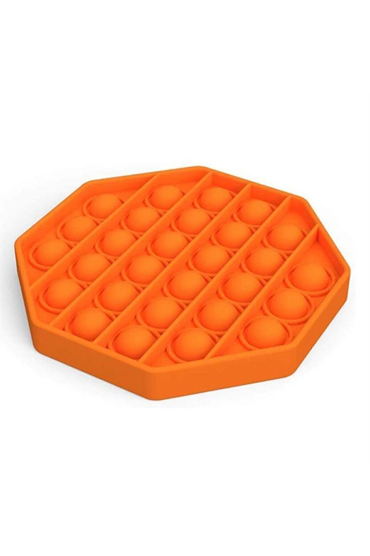 Pop It Kare Tek Renk Özel Pop Duyusal Oyuncak Zihinsel Stres Popit (sekizgen Turuncu) W1015 Çocuk E