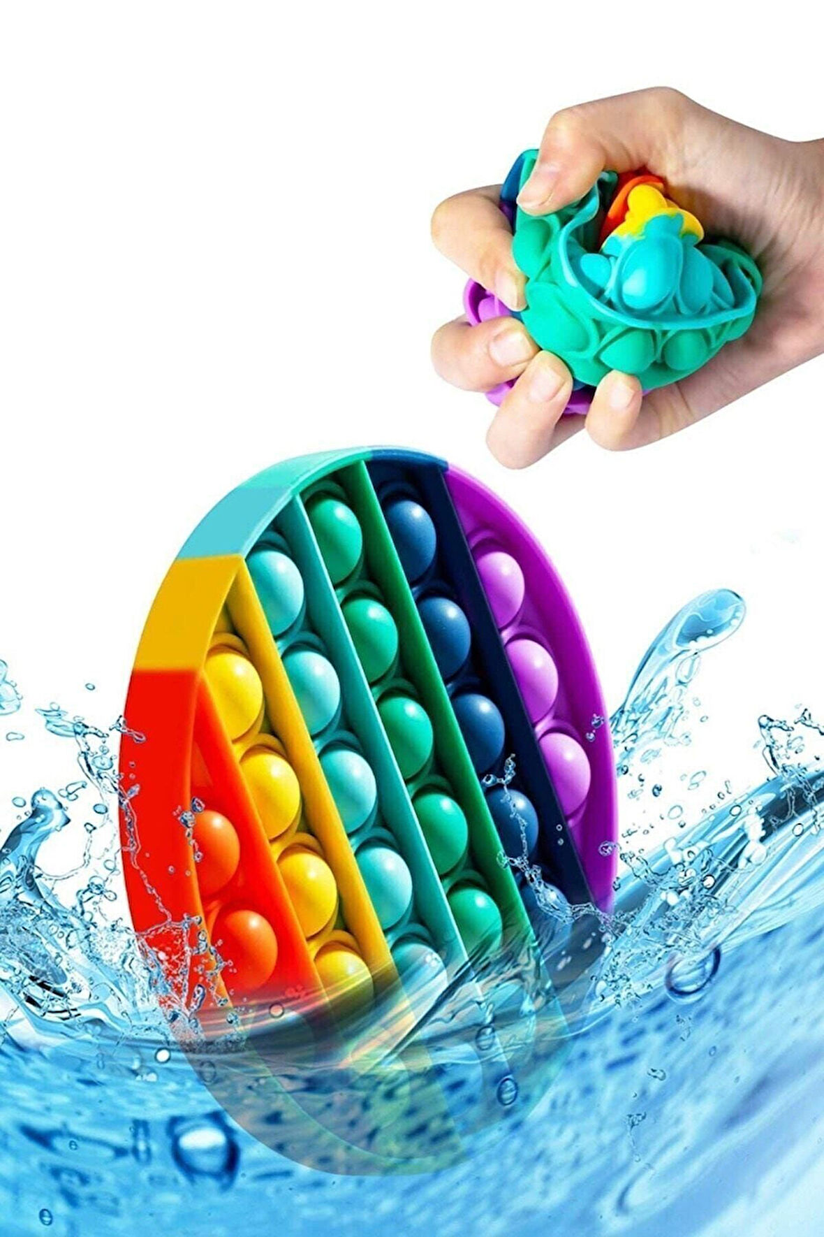 Pop It Push Bubble Fidget Özel Pop Duyusal Oyuncak Zihinsel Stres Oyunu Popit Gökkuşağı Çocuk Eğiti