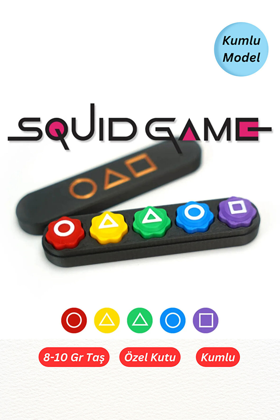Squid Game 2 Gonggi 5 Taş ( Beş Taş ) Oyunu Kutulu Premium Dolu Taşlar Çocuk Eğitici Oyuncaklar