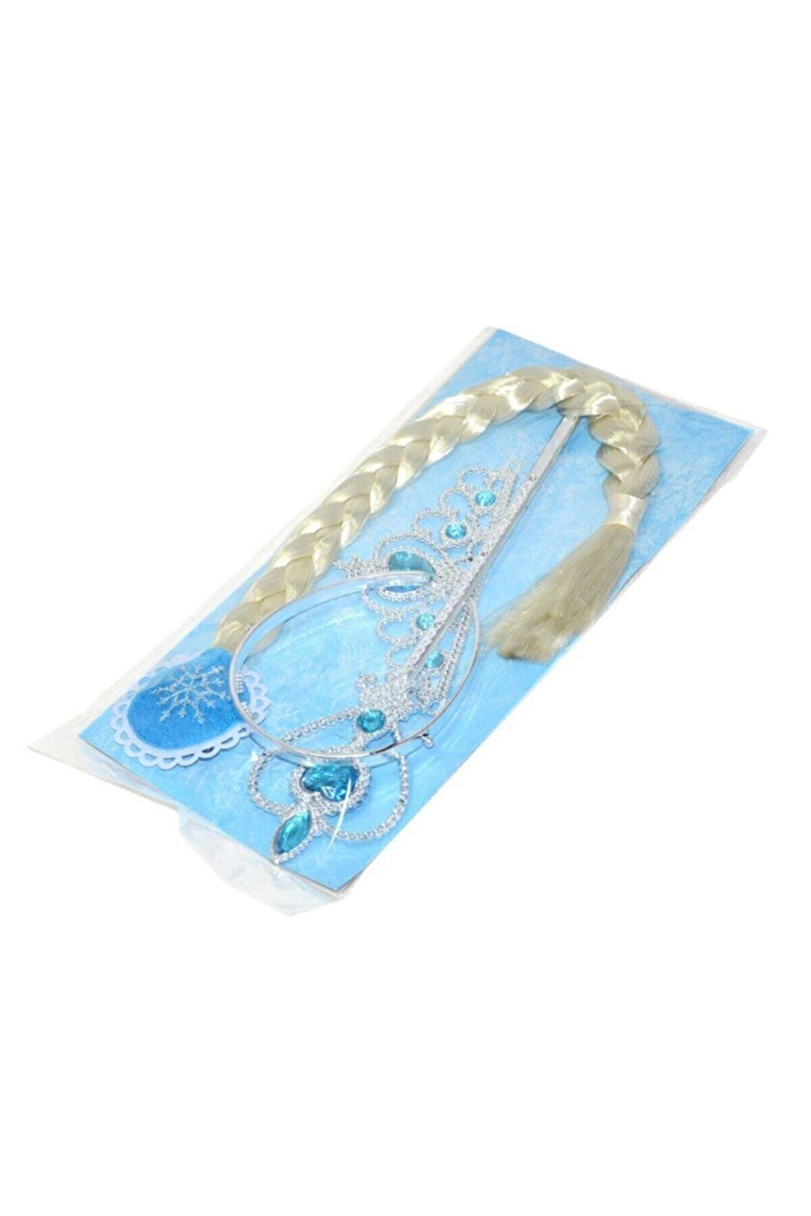 Frozen Karlar Ülkesi Elsa Örgü Saç Taç Asa Seti 03617 Çocuk Eğitici Oyuncaklar