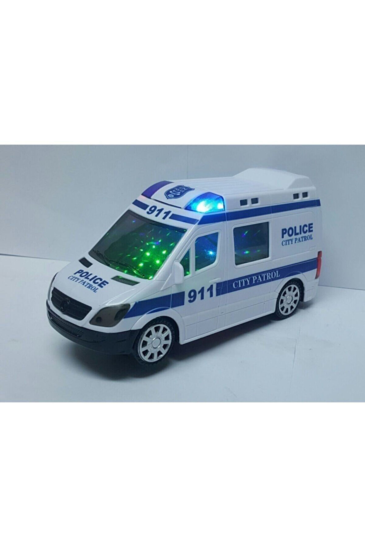 Polis Arabası Oyuncak Pilli Işıklı Siren Sesli Polis Minibüs Çocuk Eğitici Oyuncaklar