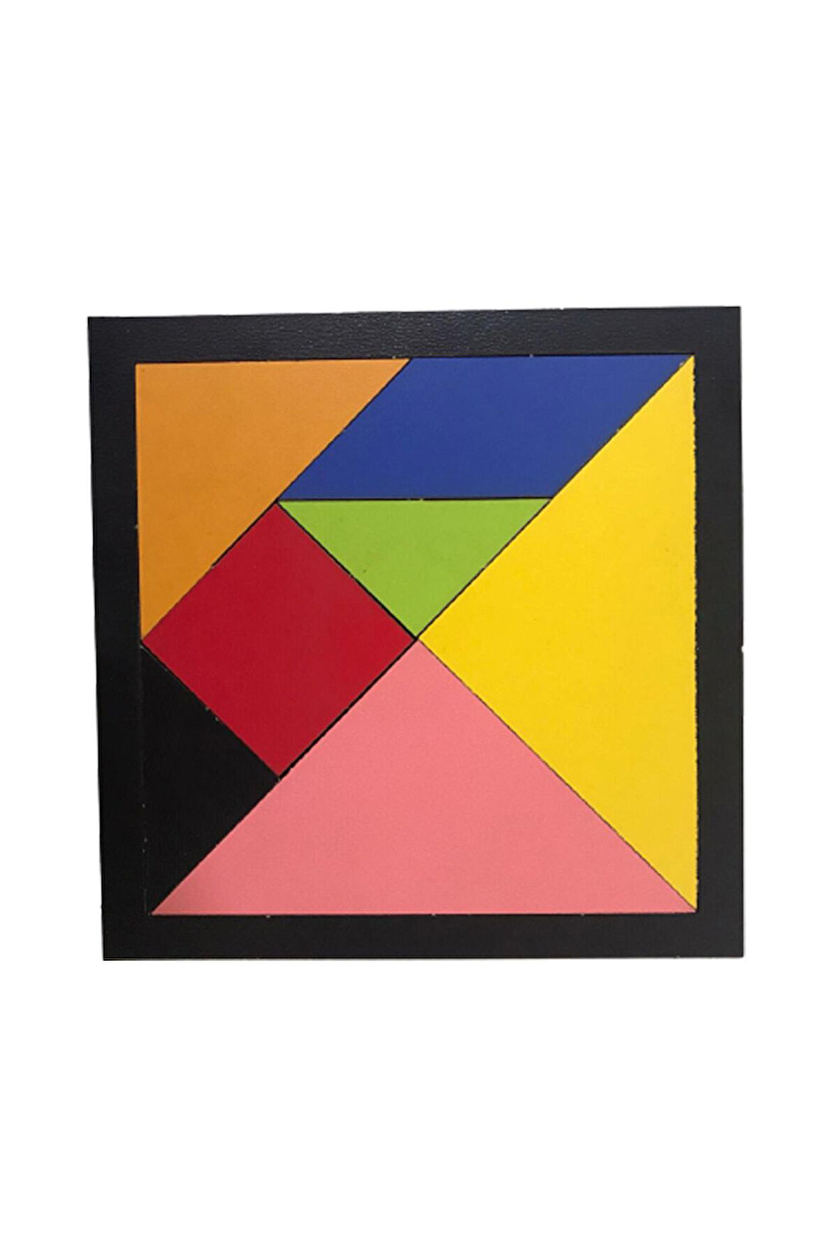 Tek Çatı - Ahşap Tangram Zeka Gelişim Eğitici Oyuncak Orta Boy 14x14Cm - Çocuk Eğitici Oyuncaklar