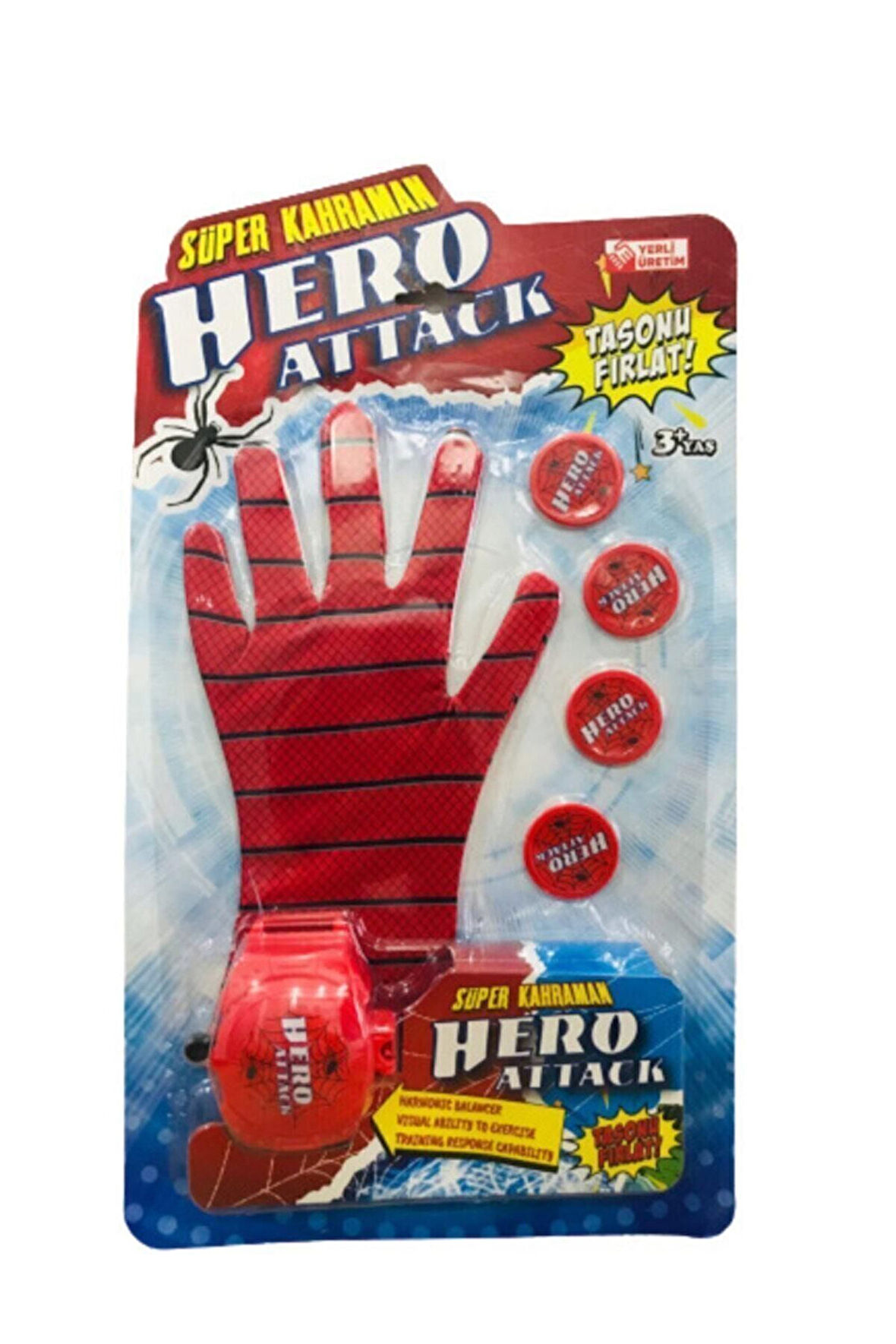 Taso Atan Spider Eldiven Seti - Örümcek Man Çocuk Eğitici Oyuncaklar