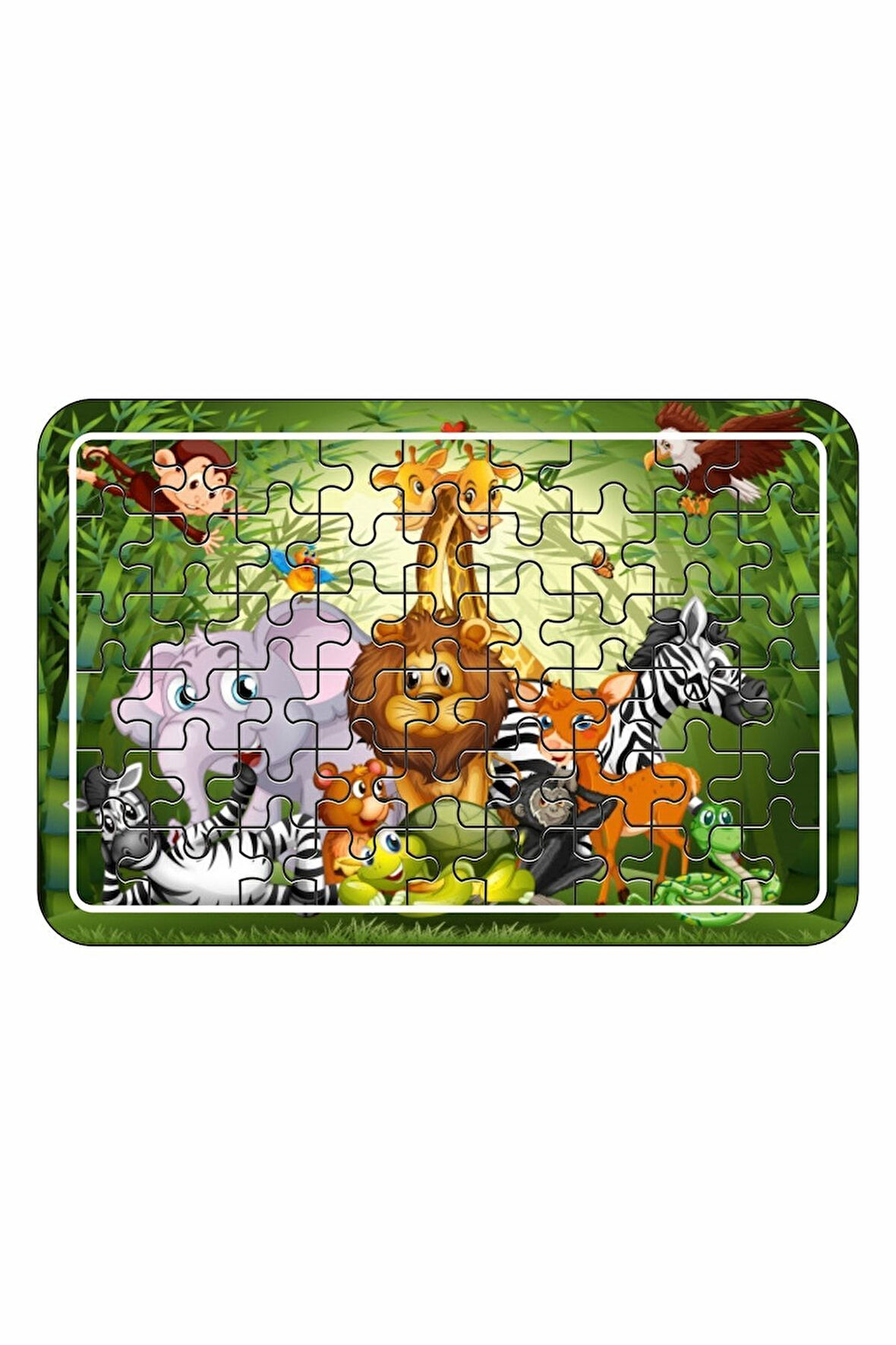 Sevimli Hayvanlar 56 Parça Ahşap Puzzle Çocuk Eğitici Oyuncaklar
