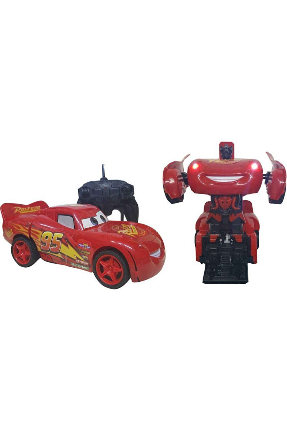 Oyuncak Robota Dönüşen Şimşek Mcqueen Uzaktan Kumandalı Şarjlı Araba Çocuk Eğitici Oyuncaklar