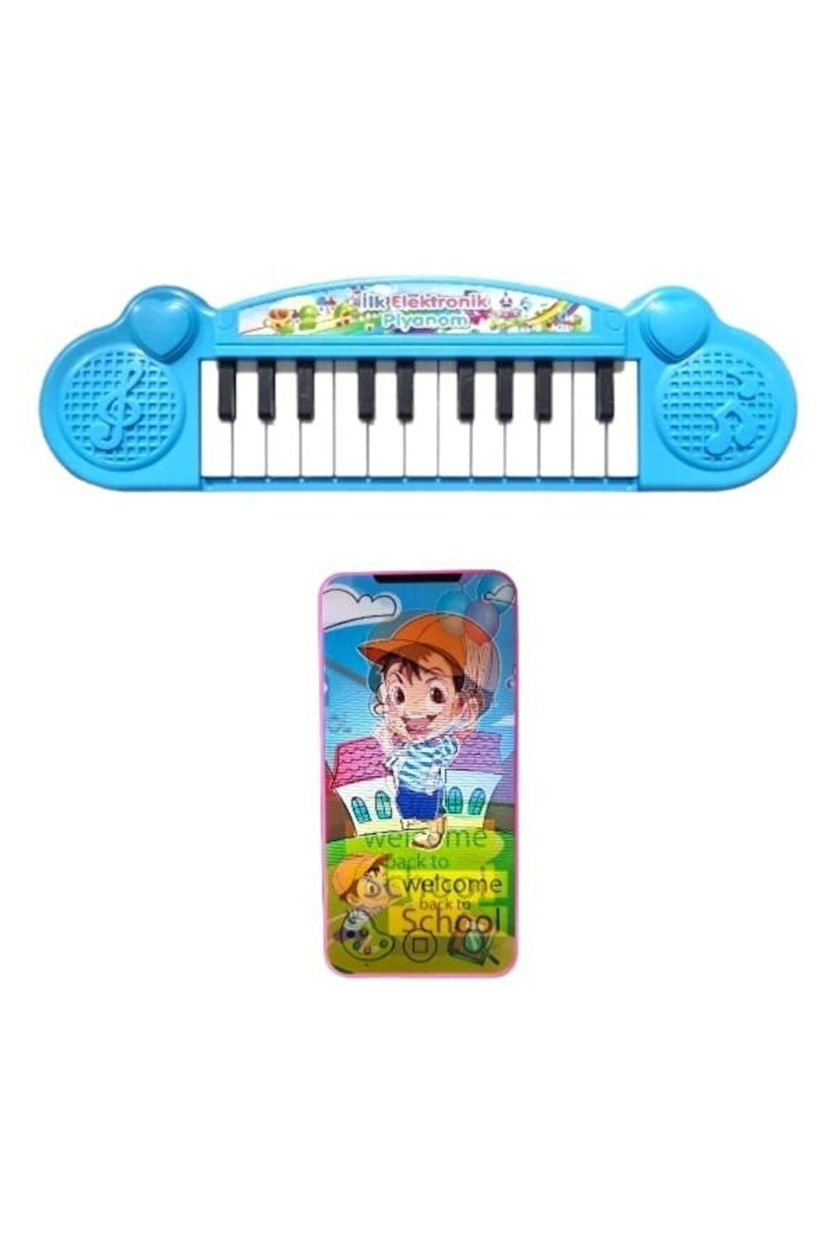 Dokunmatik Cep Telefonu Türkçe Sesli 4 Fonksiyonlu Ve 22 Tuşlu Sesli Elektronik Pembe Piyano Çocuk