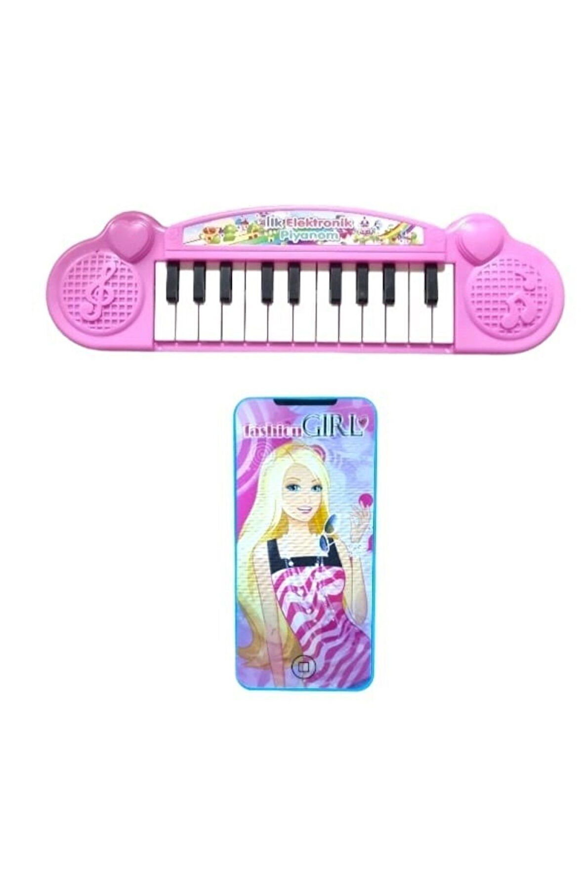 Dokunmatik Cep Telefonu Türkçe Sesli 4 Fonksiyonlu Ve 22 Tuşlu Sesli Elektronik Pembe Piyano Çocuk
