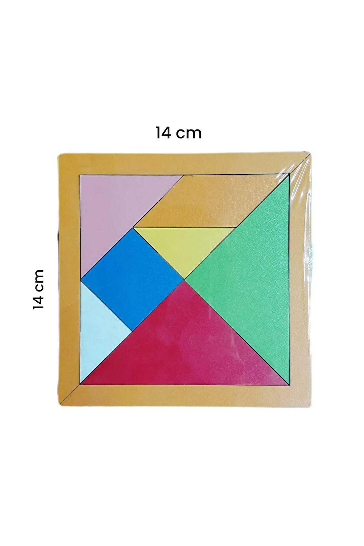EKONOMİK AHŞAP TANGRAM 7 PARÇA 14x14Cm küçük boy (asortili renk) Çocuk Eğitici Oyuncaklar