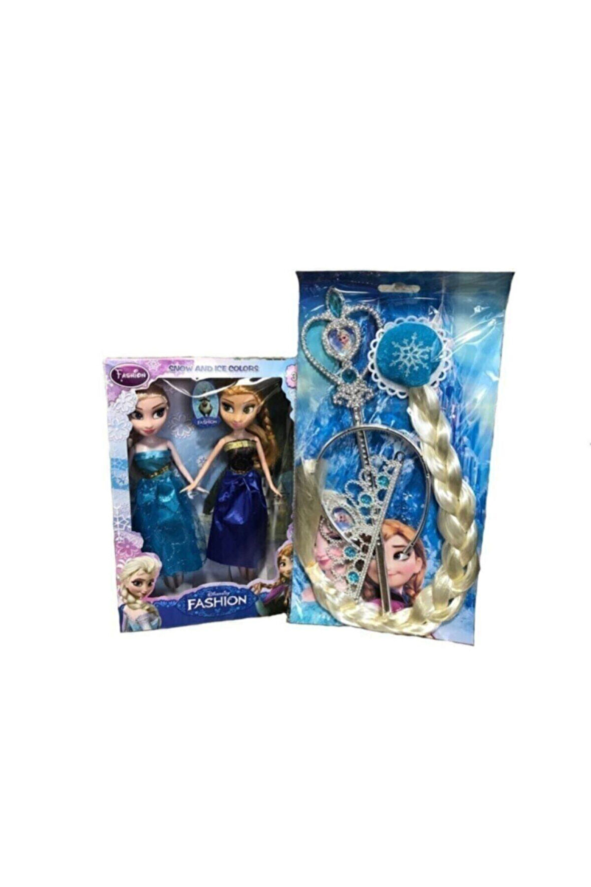 Frozen Karlar Ülkesi Anna Elsa Bebek 24Cm Taç Asa Saç Setiyle Çocuk Eğitici Oyuncaklar