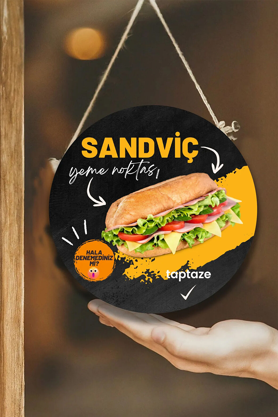 Sandviç Salonu Için Duvar, Kapı, Tek Taraflı Askılı Pano Karşılama Tabelası, Cafe Büfe Süs Dekor