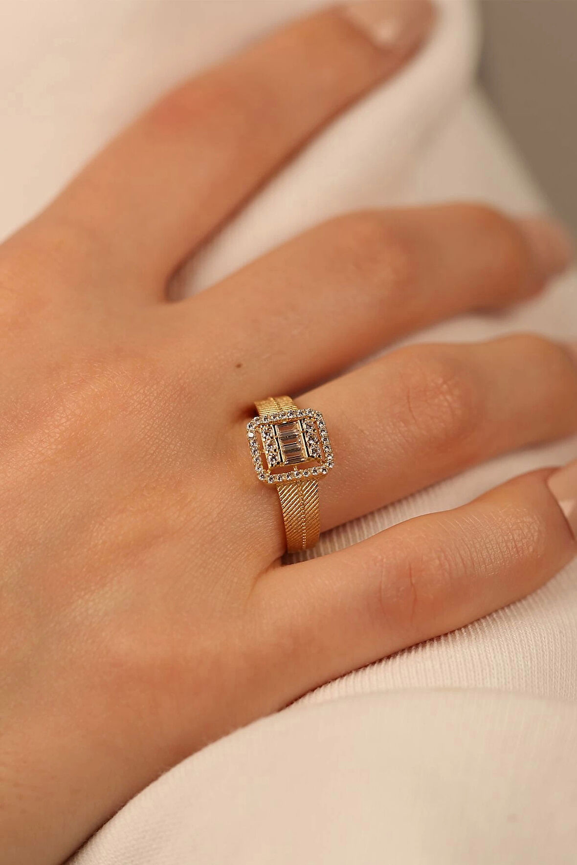 Hasır Baget Altın Yüzük