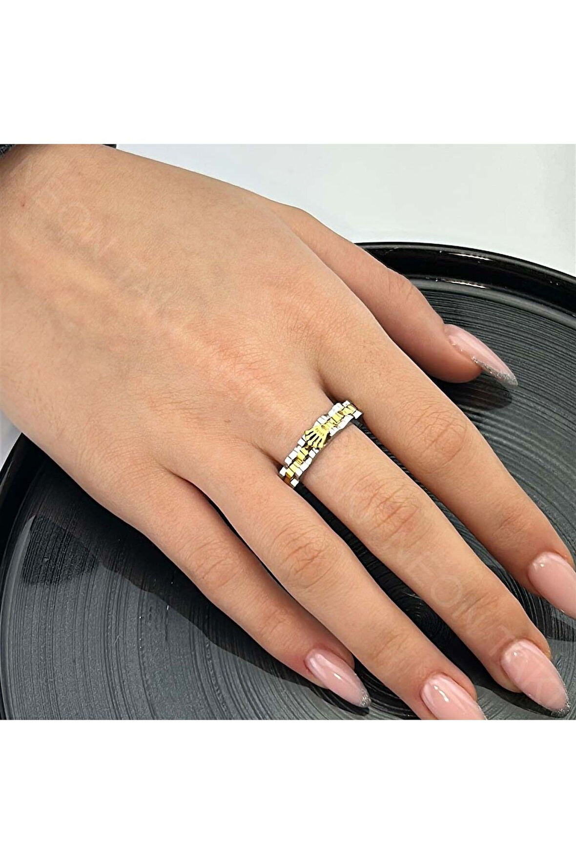 Xxx Çift Renk, Paslanmaz Çelik Yüzük 11, Gümüş Renk Ağırlıklı 17 Numara