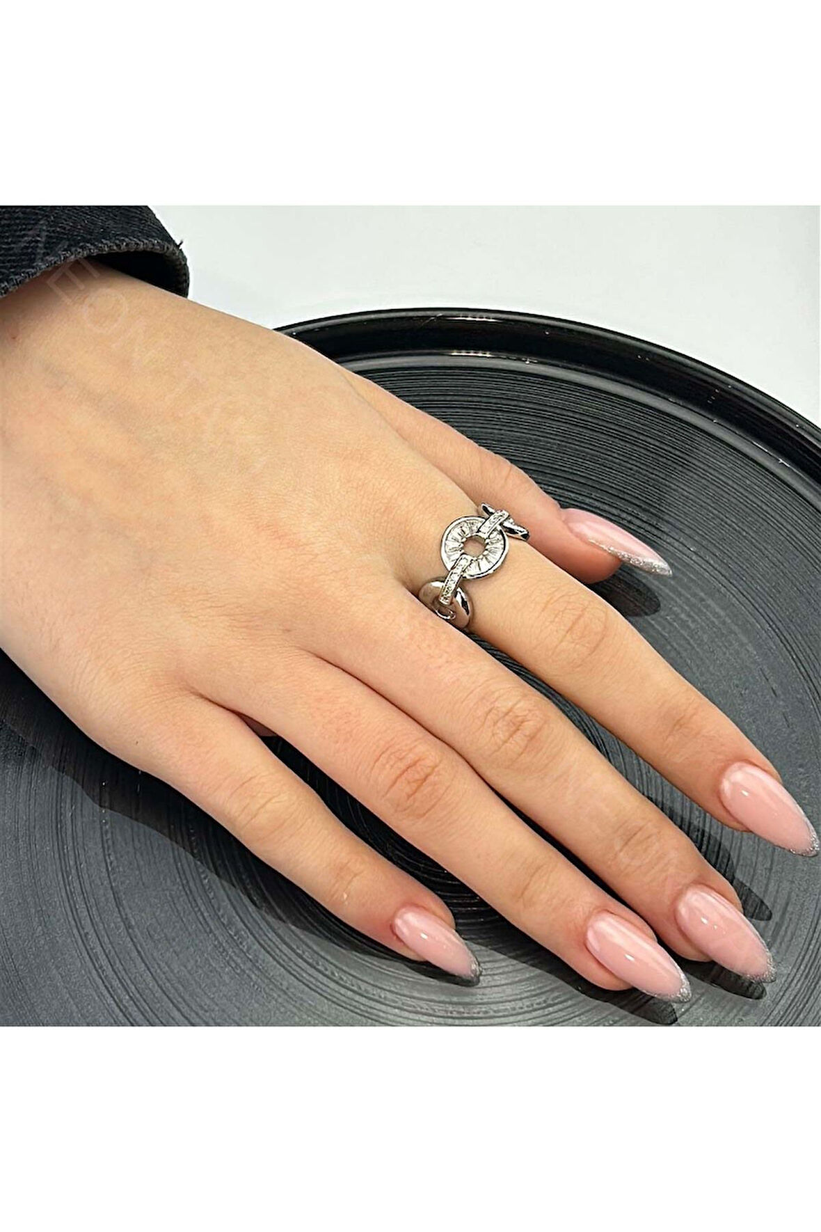 Xxx Zirkon Taşlı Yüzük 47, Gümüş Renk, Ayarlanabilir