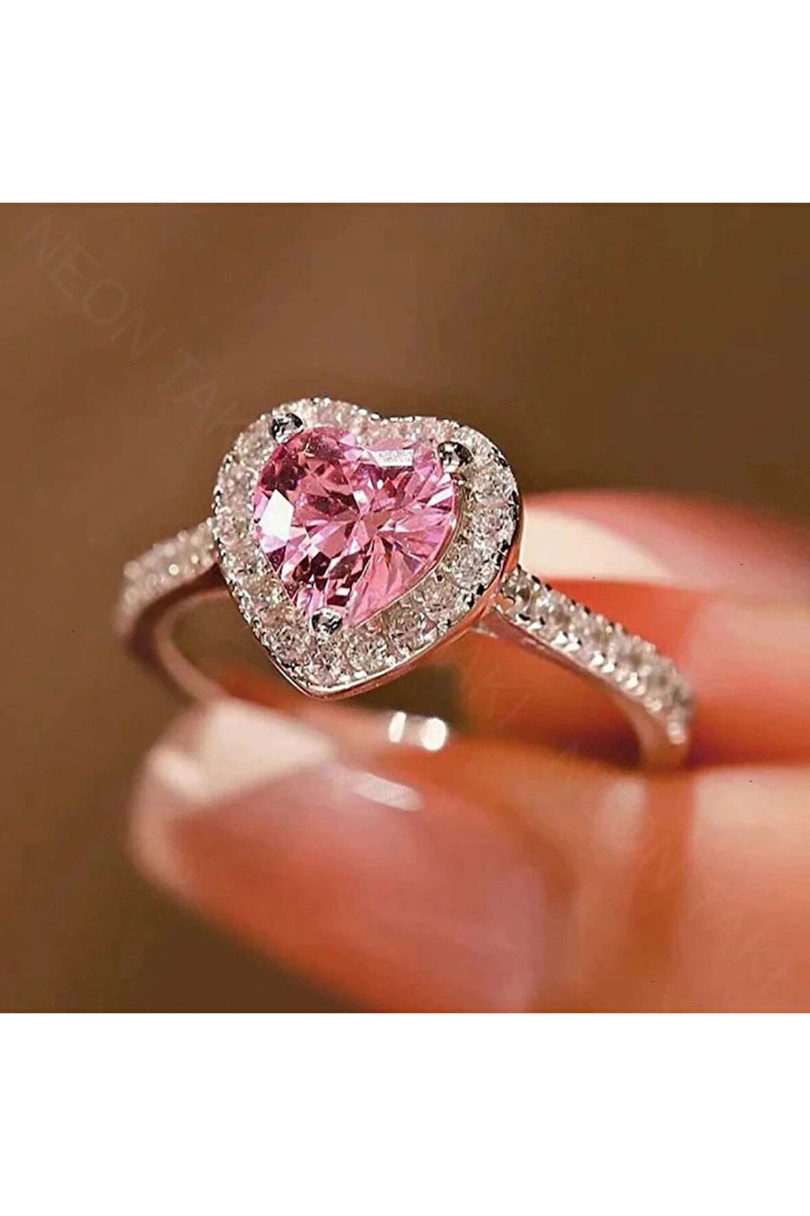 Zirkon Taşlı, Pan Yüzük 74, Kasa Gümüş Renk, Ayarlanabilir