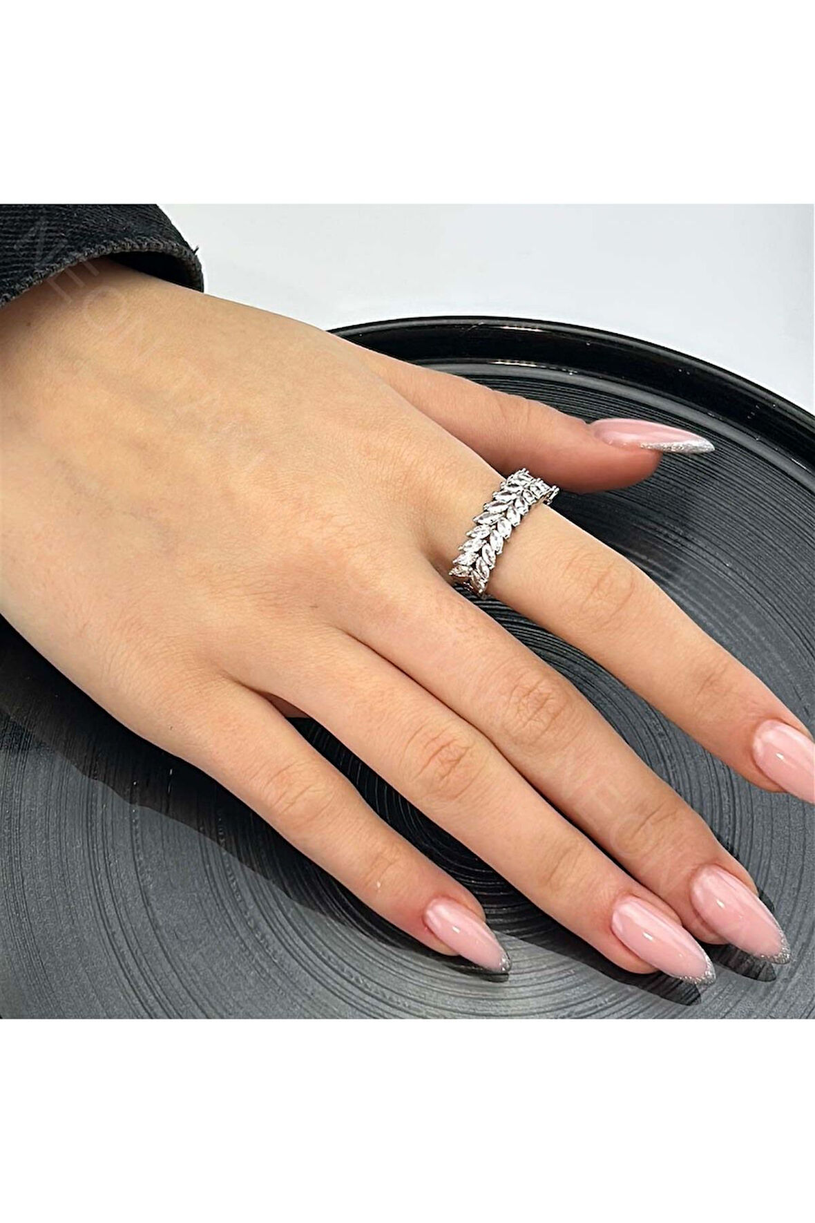 Zirkon Taşlı, Yüzük 143, Kasa Gümüş Renk, Ayarlanabilir