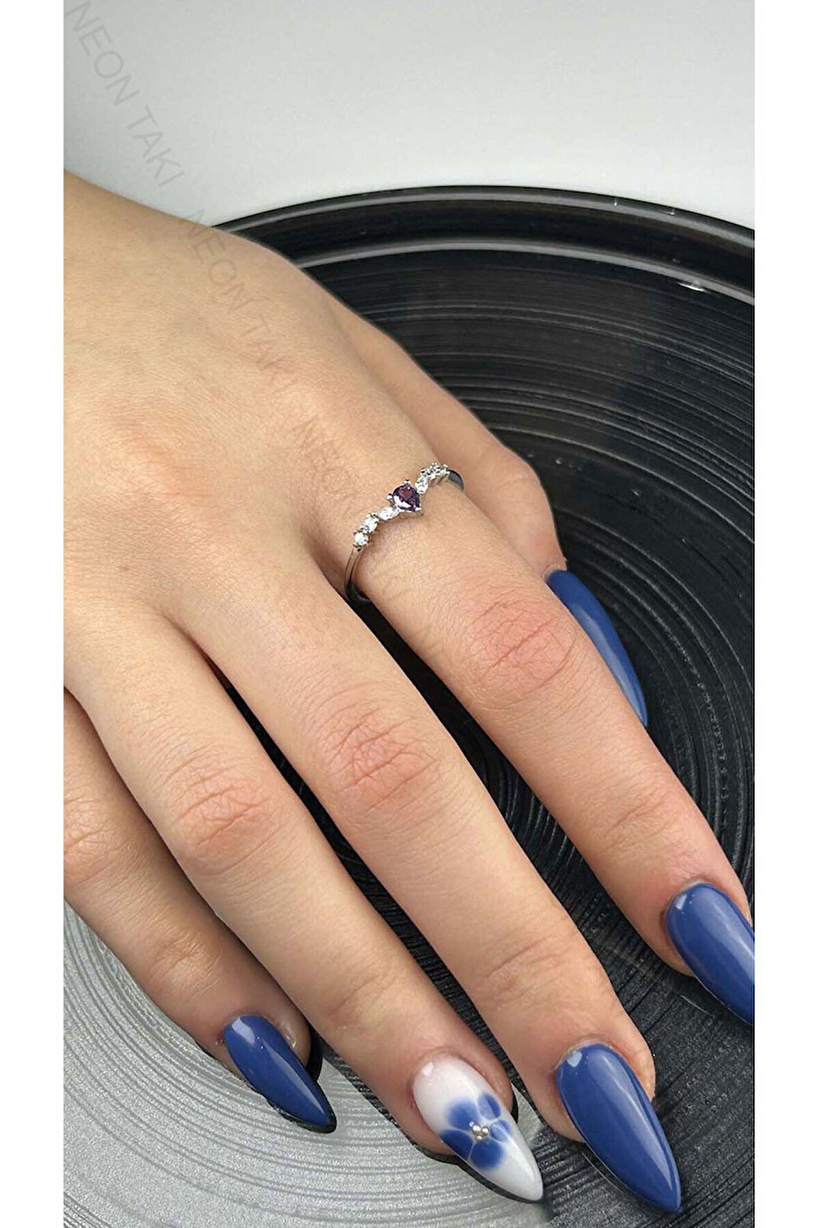 Zirkon Taşlı, Paslanmaz Çelik Yüzük 165, Gümüş Renk, Ayarlanabilir