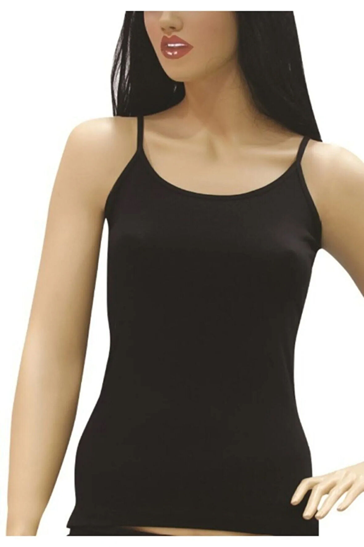 2170 3'lü Paket Biyeli Ip Askılı Likralı Atlet Beyaz