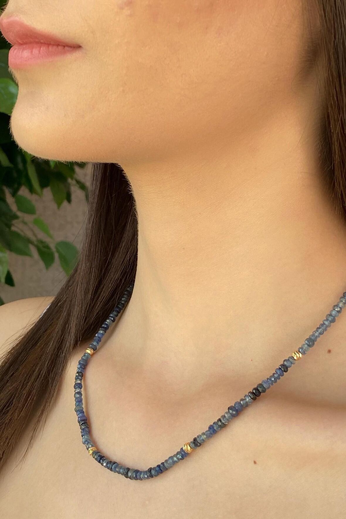 Birinci1926 Safir Taşlı Dorikalı Kadın Kolye