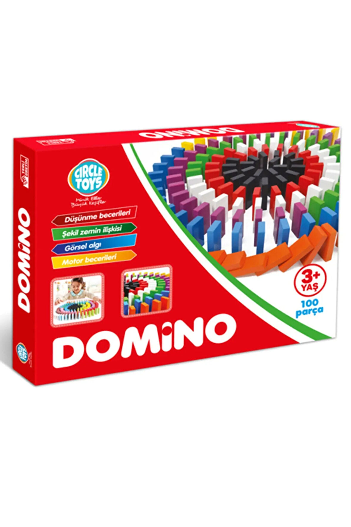 100 Adet Zeka Oyun Kitap Domino Ahşap Taşlar