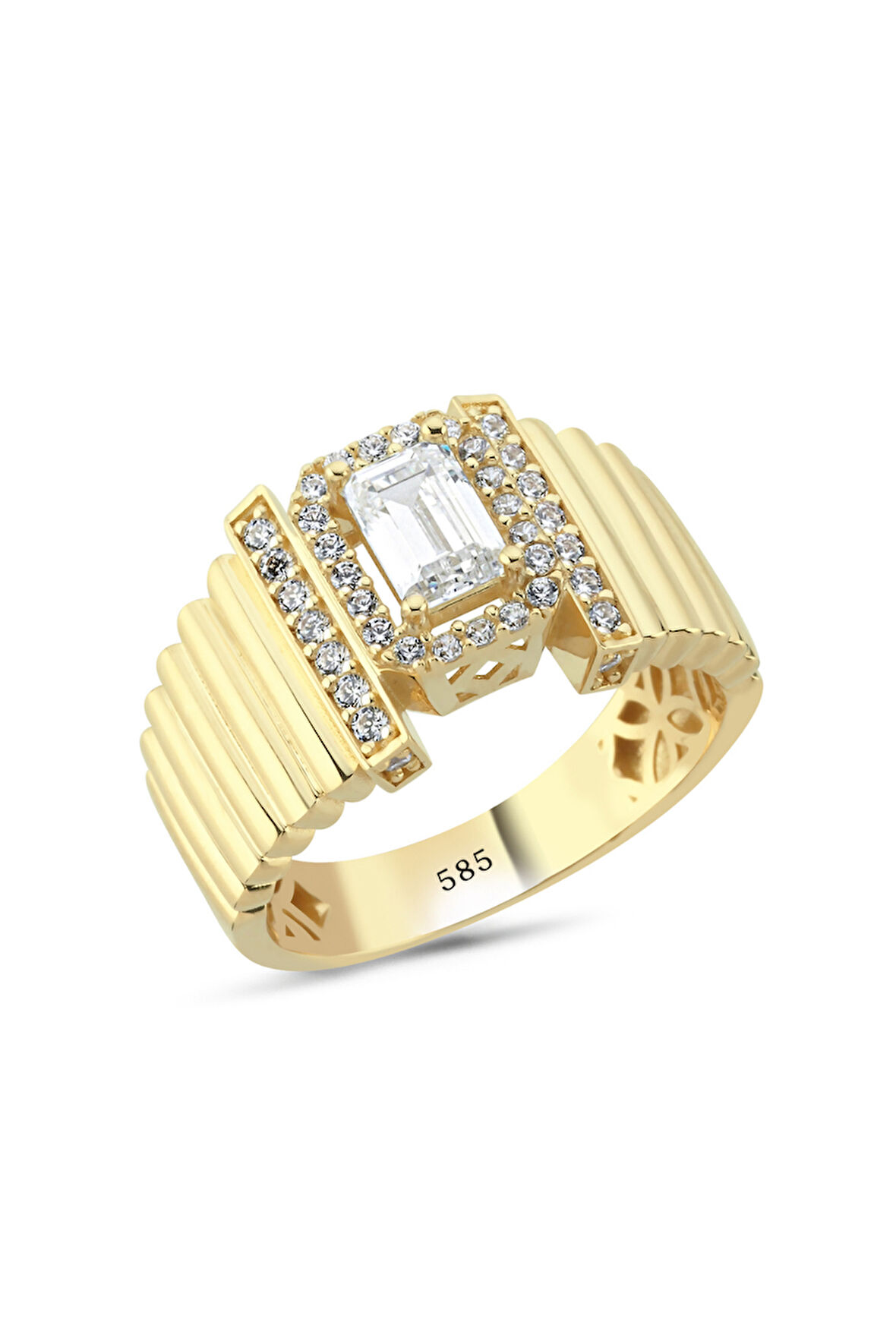 14 Ayar Altın Taşlı Baget Yüzük