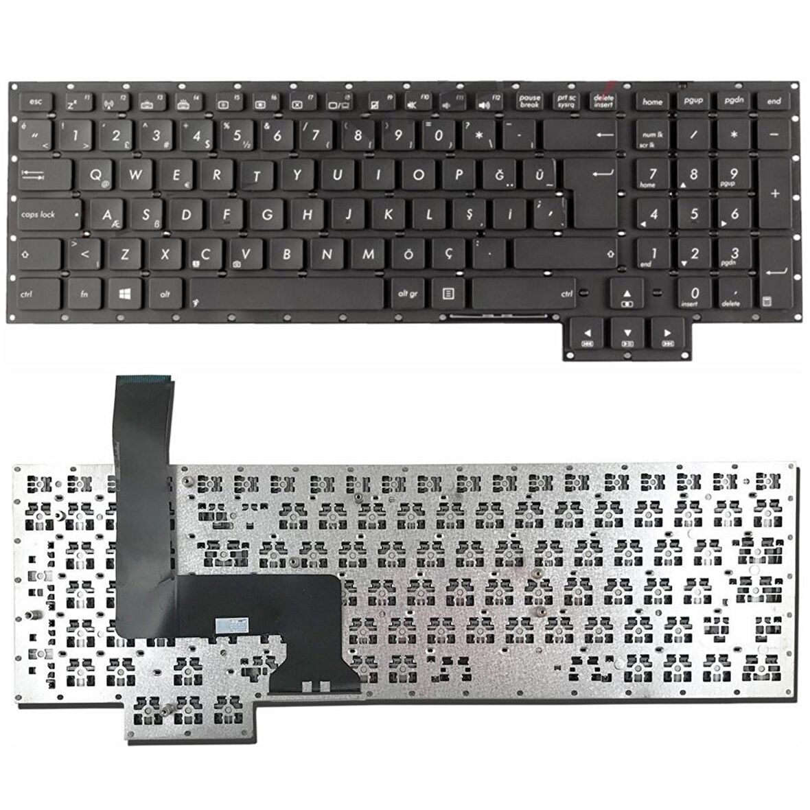 Asus G750JH-DB71, G750JM-DS71 Klavye Tuş Takımı TR Q Siyah Dizüstü Klavye